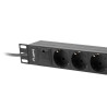 NAPÁJECÍ DISTRIBUČNÍ JEDNOTKA (PDU) 10"  1U 16A 2M 3X SCHUKO ZÁSUVKY ČERNÁ