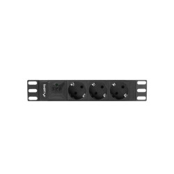 NAPÁJECÍ DISTRIBUČNÍ JEDNOTKA (PDU) 10"  1U 10A 2M 3X SCHUKO ZÁSUVKY ČERNÁ C14