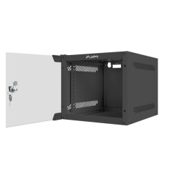 RACKOVÁ SKŘÍŇ 10" NÁSTĚNNÁ 4U/280X310 (FLAT PACK) S PROSKLENÝMI DVEŘMI ČERNÁ