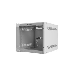 RACKOVÁ SKŘÍŇ 10" NÁSTĚNNÁ 4U/280X310 (FLAT PACK) S PROSKLENÝMI DVEŘMI ŠEDÁ