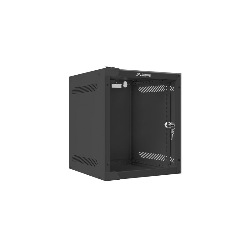 RACKOVÁ SKŘÍŇ 10" PRO MONTÁŽ NA STĚNU 6U/280X310 (FLAT PACK) S PROSKLENÝMI DVEŘMI ČERNÁ