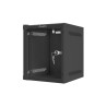 RACKOVÁ SKŘÍŇ 10" PRO MONTÁŽ NA STĚNU 6U/280X310 (FLAT PACK) S PROSKLENÝMI DVEŘMI ČERNÁ