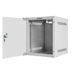 RACKOVÁ SKŘÍŇ 10" NÁSTĚNNÁ 6U/280X310 (FLAT PACK) S PROSKLENÝMI DVEŘMI ŠEDÁ