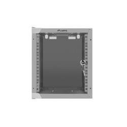 RACKOVÁ SKŘÍŇ 10" NÁSTĚNNÁ 6U/280X310 (FLAT PACK) S PROSKLENÝMI DVEŘMI ŠEDÁ
