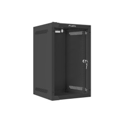 RACKOVÁ SKŘÍŇ 10" PRO MONTÁŽ NA STĚNU 9U/280X310 (FLAT PACK) S PROSKLENÝMI DVEŘMI ČERNÁ