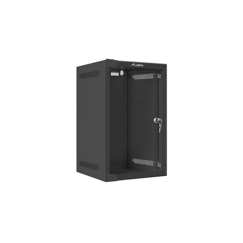 RACKOVÁ SKŘÍŇ 10" PRO MONTÁŽ NA STĚNU 9U/280X310 (FLAT PACK) S PROSKLENÝMI DVEŘMI ČERNÁ