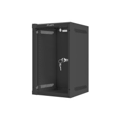 RACKOVÁ SKŘÍŇ 10" PRO MONTÁŽ NA STĚNU 9U/280X310 (FLAT PACK) S PROSKLENÝMI DVEŘMI ČERNÁ