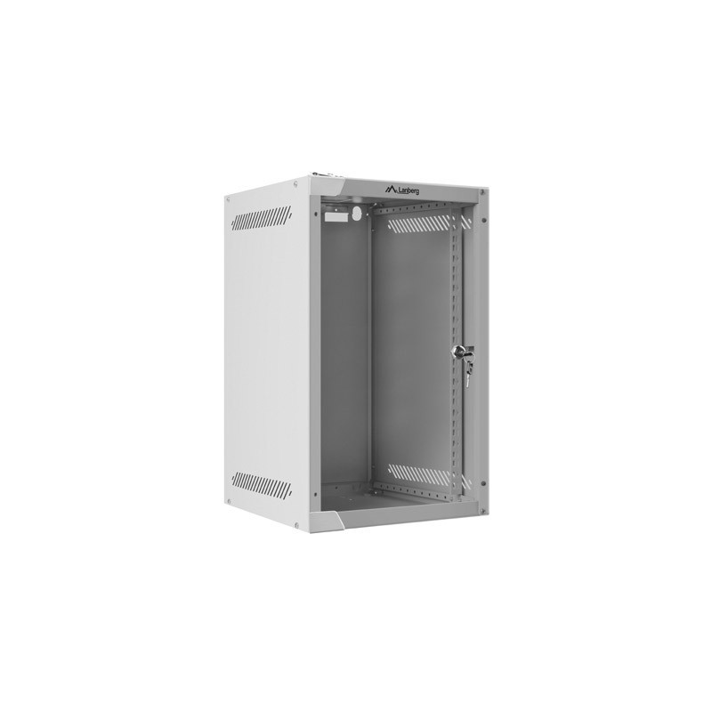 RACKOVÁ SKŘÍŇ 10" NÁSTĚNNÁ 9U/280X310 (FLAT PACK) S PROSKLENÝMI DVEŘMI ŠEDÁ