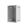 RACKOVÁ SKŘÍŇ 10" NÁSTĚNNÁ 9U/280X310 (FLAT PACK) S PROSKLENÝMI DVEŘMI ŠEDÁ