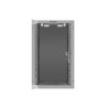 RACKOVÁ SKŘÍŇ 10" NÁSTĚNNÁ 9U/280X310 (FLAT PACK) S PROSKLENÝMI DVEŘMI ŠEDÁ