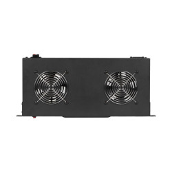 19" VENTILÁTOROVÁ JEDNOTKA / VENTILAČNÍ PANEL S LCD 2 VENTILÁTORY + TERMOSTAT 230V ČERNÁ