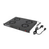 19" VENTILÁTOROVÁ JEDNOTKA / VENTILAČNÍ PANEL S LCD 4 VENTILÁTORY + TERMOSTAT 230V ČERNÁ