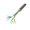 LAN KABEL CAT.5E FTP 305M PEVNÝ CU ŠEDÝ CPR