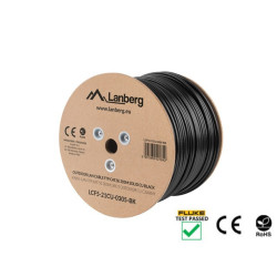 LAN KABEL CAT.5E FTP 305M PEVNÝ VENKOVNÍ CU ČERNÝ