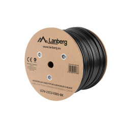 LAN KABEL CAT.6 FTP 305M PEVNÝ VENKOVNÍ CU ČERNÝ