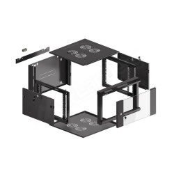 RACKOVÁ SKŘÍŇ 19" NÁSTĚNNÁ 6U 600 RYCHLÁ MONTÁŽ (PLOCHÉ BALENÍ) ČERNÁ 