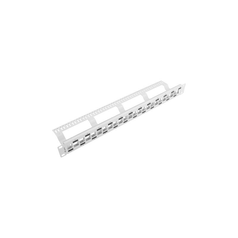 PATCH PANEL 24 PORTŮ 1U STAGGERED S ORGANIZÉREM PRO MODULY KEYSTONE ŠEDÝ PATCH PANEL 24 PORTŮ 1U STAGGERED S ORGANIZÉREM PRO MODULY KEYSTONE ŠEDÝ