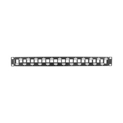24PORTOVÝ PATCH PANEL S ORGANIZÉREM PRO KEYSTONE MODULY ČERNÝ