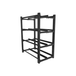 RÁM BATERIE PRO UPS 830X454 2 ŘADY 4 ÚROVNĚ (8 POLIC) (PLOCHÉ BALENÍ) ČERNÝ