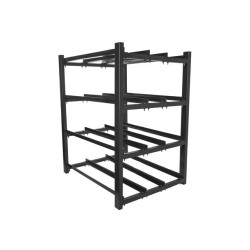 RÁM BATERIE PRO UPS 830X650 3 ŘADY 4 ÚROVNĚ (12 POLIC) (PLOCHÉ BALENÍ) ČERNÝ