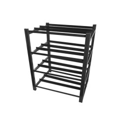 RÁM BATERIE PRO UPS 830X650 3 ŘADY 4 ÚROVNĚ (12 POLIC) (PLOCHÉ BALENÍ) ČERNÝ