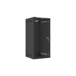 RACKOVÁ SKŘÍŇ 10" NÁSTĚNNÁ 12U/280X310 (FLAT PACK) S PROSKLENÝMI DVEŘMI ČERNÁ