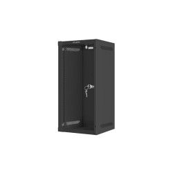 RACKOVÁ SKŘÍŇ 10" NÁSTĚNNÁ 12U/280X310 (FLAT PACK) S PROSKLENÝMI DVEŘMI ČERNÁ
