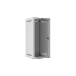 RACKOVÁ SKŘÍŇ 10" NÁSTĚNNÁ 12U/280X310 (FLAT PACK) S PROSKLENÝMI DVEŘMI ŠEDÁ