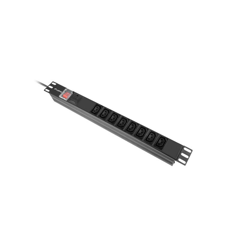 19" 1U 16A 2M 8X ZÁSUVKY IEC C13 ČERNÁ C20 19" 1U 16A 2M 8X ZÁSUVKY IEC C13 ČERNÁ C20
