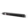 19"  1U 16A 2M 8X ZÁSUVKY IEC C13 ČERNÁ C20