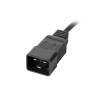 19"  1U 16A 2M 2X C19 8X IEC C13 ZÁSUVKY ČERNÁ C20