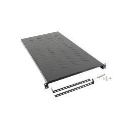 19" PEVNÁ POLICE 1200 MM ČERNÁ  (1U/483X910 MM MAX. NOSNOST DO 25 KG, 4BODOVÁ MONTÁŽ)