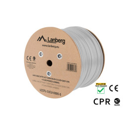 LAN KABEL CAT.7 SFTP 305M PEVNÝ CU LSZH ŠEDÝ CPR