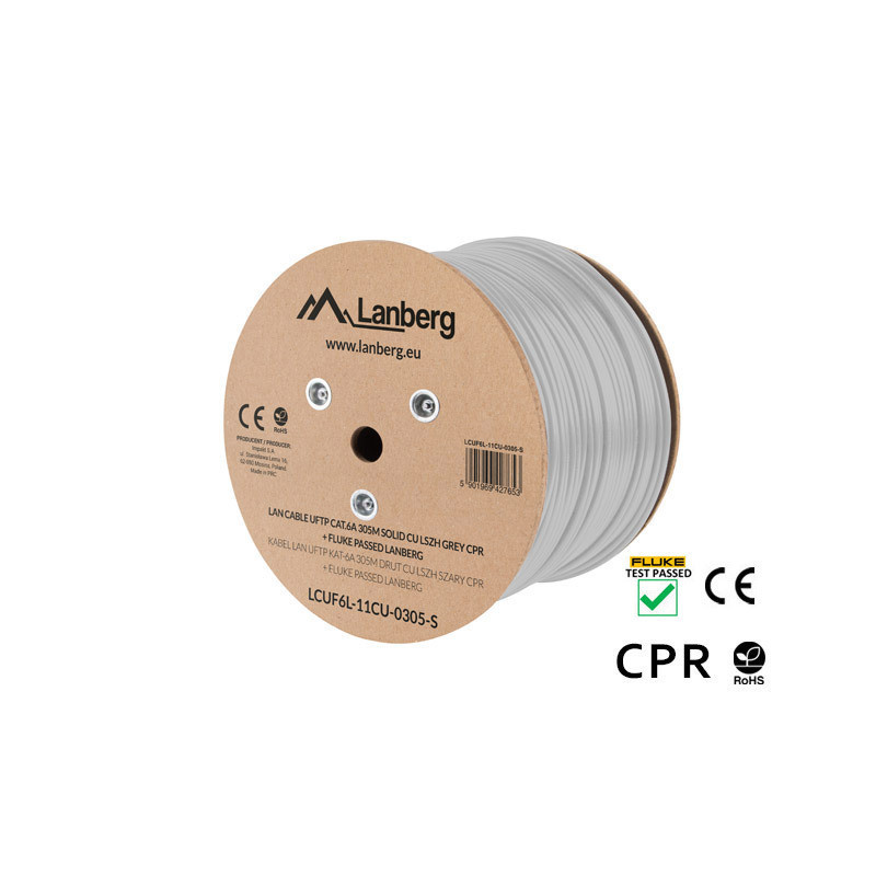 LAN KABEL CAT.6A UFTP 305M SOLID CU LSZH GREY CPR LAN KABEL CAT.6A UFTP 305M SOLID CU LSZH GREY CPR