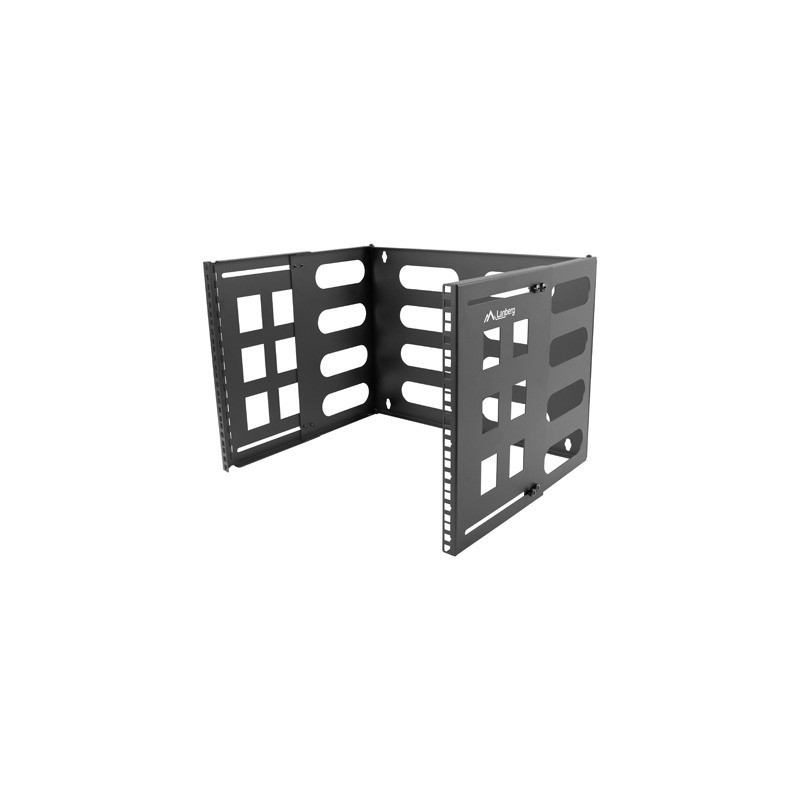 SKLÁDACÍ DRŽÁK PRO MONTÁŽ NA STĚNU 19" 8U 497X400/240 ČERNÝ