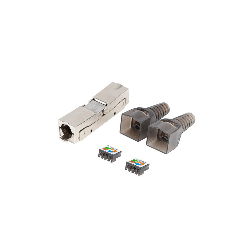 2X RJ45 CAT6A FTP KONEKTOR 8P8C BEZNÁSTROJOVÝ ADAPTÉR