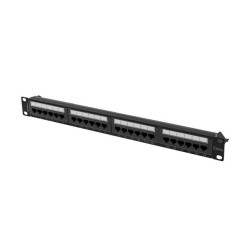 PATCH PANEL 24 PORTŮ 1U 19" CAT.6A UTP ČERNÝ