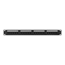 PATCH PANEL 24 PORTŮ 1U 19" CAT.6A UTP ČERNÝ