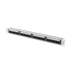 PATCH PANEL 24 PORTŮ 1U 19" CAT.6A UTP ŠEDÝ