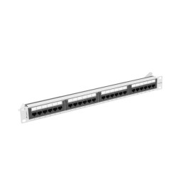PATCH PANEL 24 PORTŮ 1U 19" CAT.6A UTP ŠEDÝ