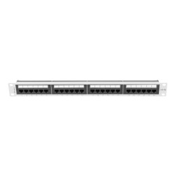 PATCH PANEL 24 PORTŮ 1U 19" CAT.6A UTP ŠEDÝ
