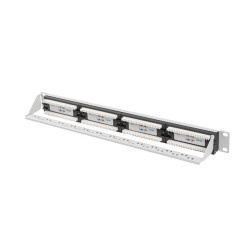 PATCH PANEL 24 PORTŮ 1U 19" CAT.6A UTP ŠEDÝ