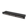 PATCH PANEL 24 PORTŮ 1U 19" CAT.6A FTP STÍNĚNÝ ČERNÝ