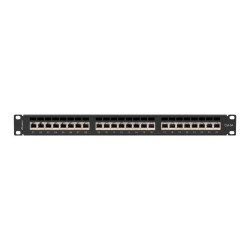 PATCH PANEL 24 PORTŮ 1U 19" CAT.6A FTP STÍNĚNÝ ČERNÝ