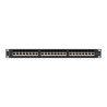 PATCH PANEL 24 PORTŮ 1U 19" CAT.6A FTP STÍNĚNÝ ČERNÝ
