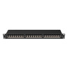 PATCH PANEL 24 PORTŮ 1U 19" CAT.6A FTP STÍNĚNÝ ČERNÝ