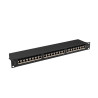 PATCH PANEL 24 PORTŮ 1U 19" CAT.6A FTP STÍNĚNÝ ČERNÝ