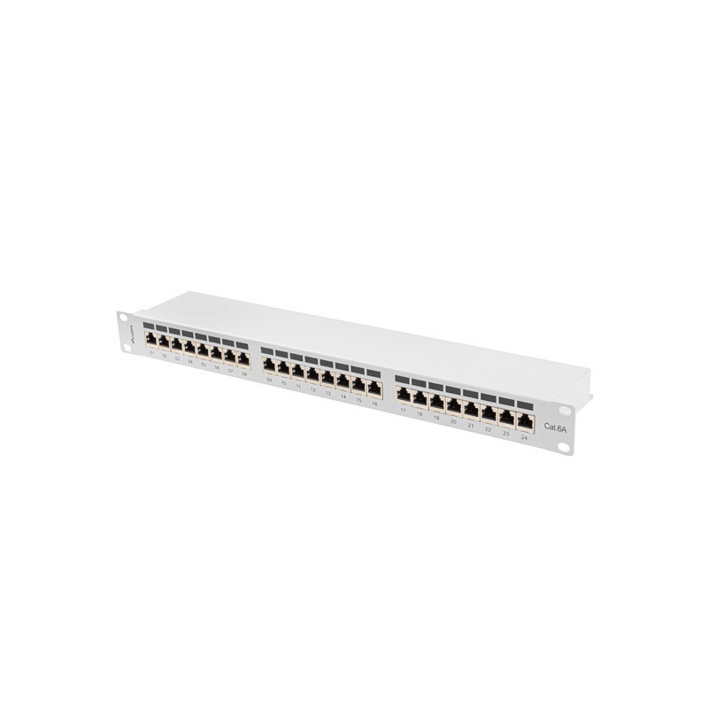PATCH PANEL 24 PORTŮ 1U 19" CAT.6A FTP STÍNĚNÝ ŠEDÝ PATCH PANEL 24 PORTŮ 1U 19" CAT.6A FTP STÍNĚNÝ ŠEDÝ
