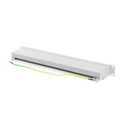 PATCH PANEL 24 PORTŮ 1U 19" CAT.6A FTP STÍNĚNÝ ŠEDÝ