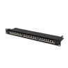 PATCH PANEL 24 PORTŮ 1U 19" CAT.7 FTP STÍNĚNÝ ČERNÝ
